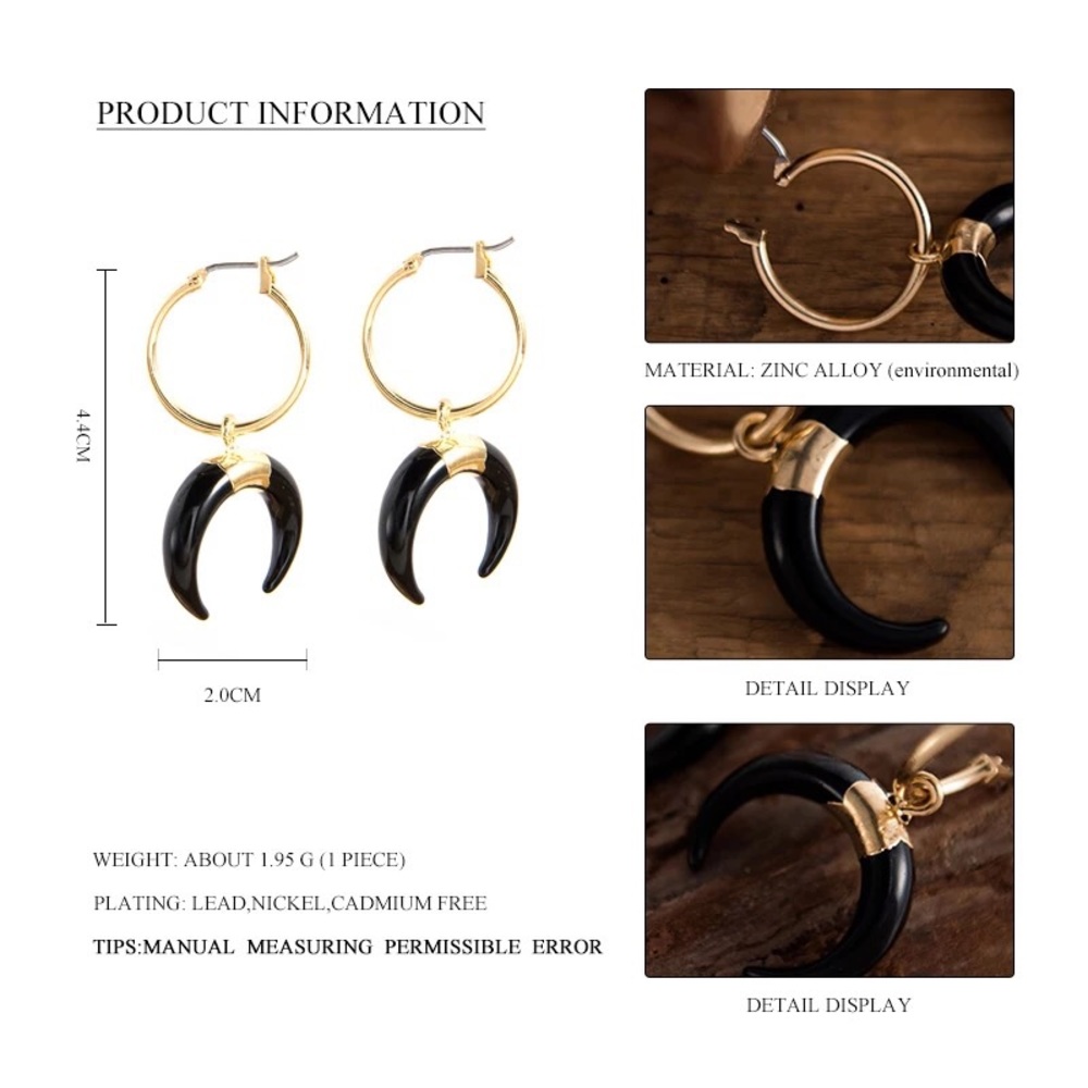 Crescent Moon Gypsy earrings 🌙 - Picture 5 of 6